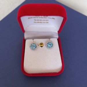 Blue Topaz Silver Earrings